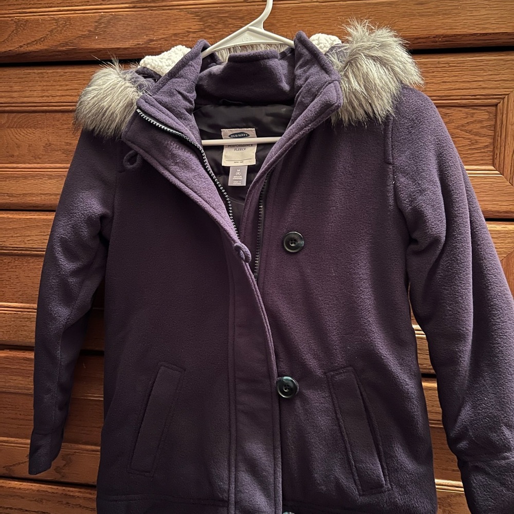 Girls Blue Fleece Jacket New Size Medium (8)